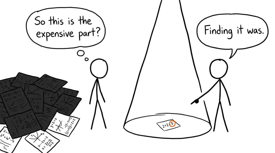 A humorous comic showing the value of finding one small but costly academic error