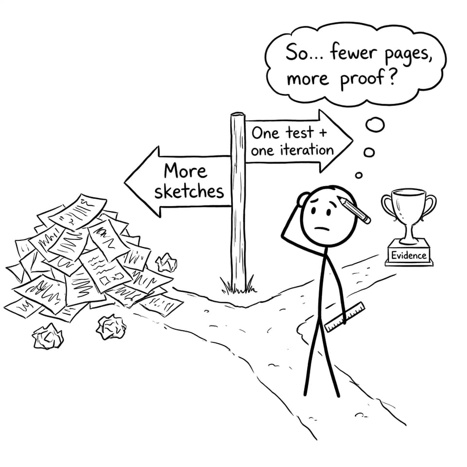 A funny comic about choosing evidence over extra sketches