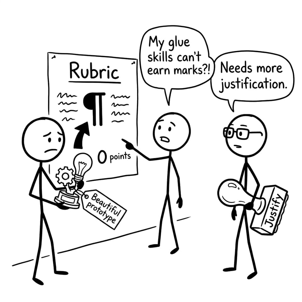 A prototype trophy ignored by the rubric begging for justification