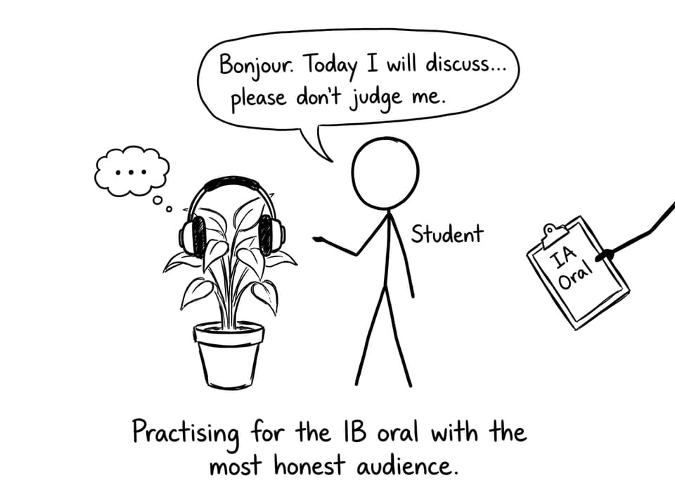 Practising oral with a houseplant comic