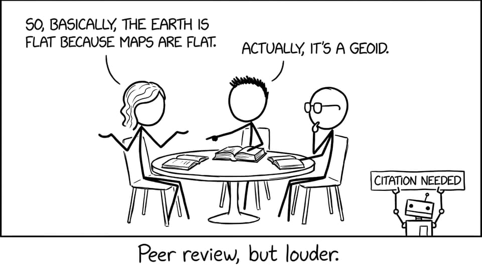 Study group peer review with an AI yelling “citation needed”