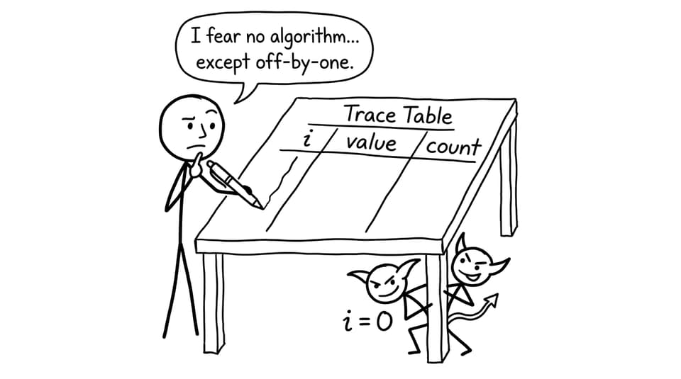 Trace table and off-by-one gremlin