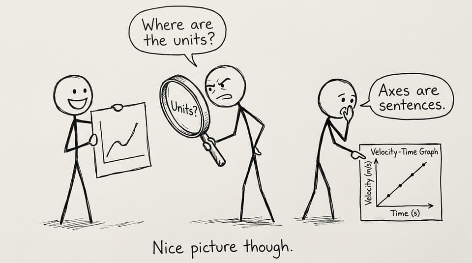 Comic about missing units on graphs