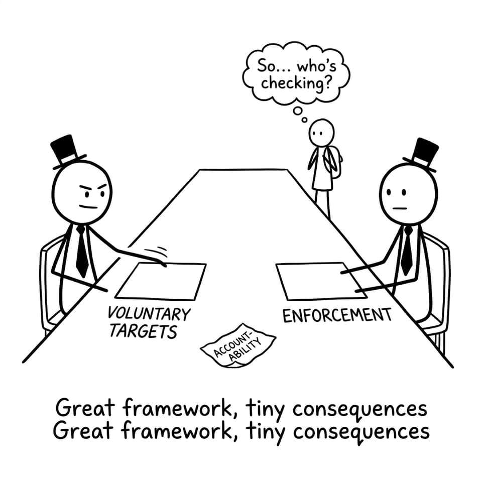 Voluntary targets vs enforcement comic