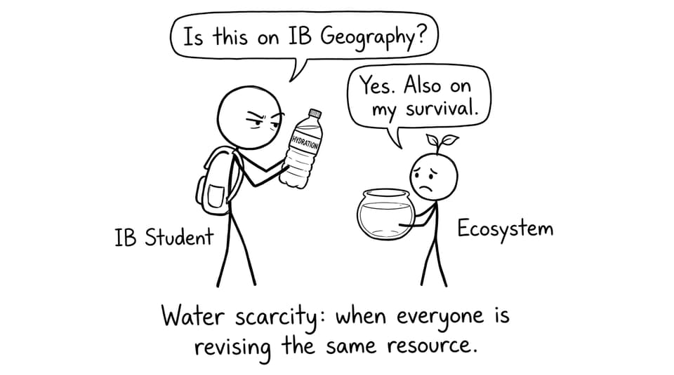 IB student vs hydration (comic)