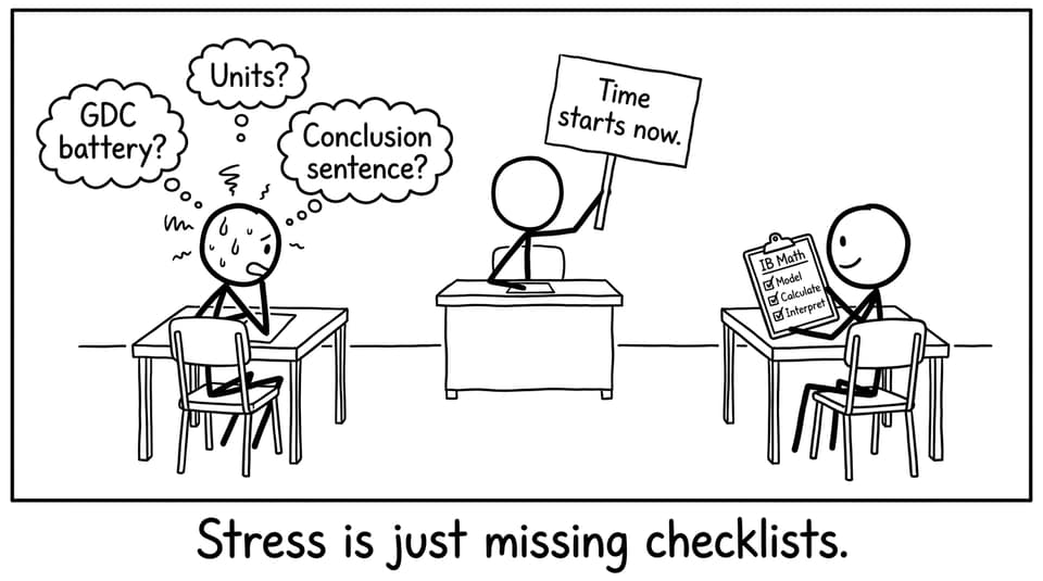 Exam stress missing a checklist