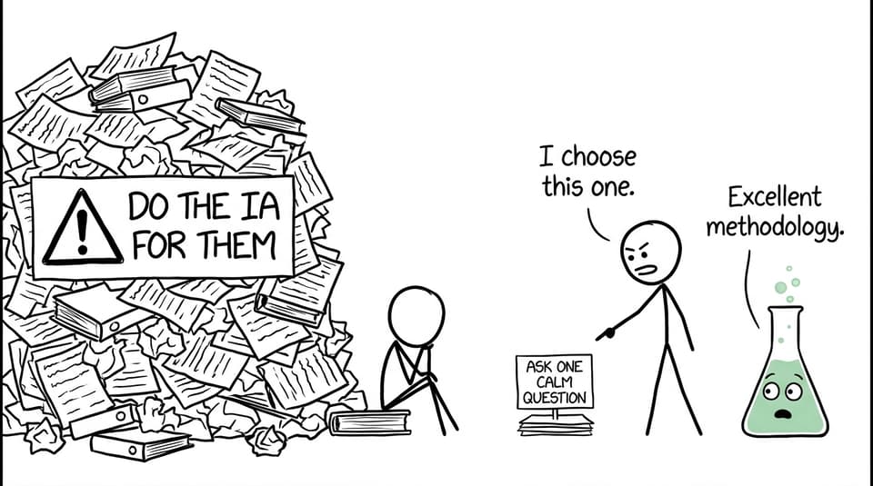 A parent chooses one calm question over doing the project