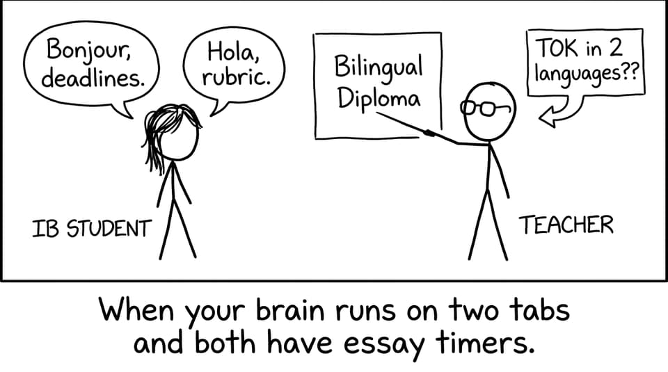 IB student juggling languages and deadlines
