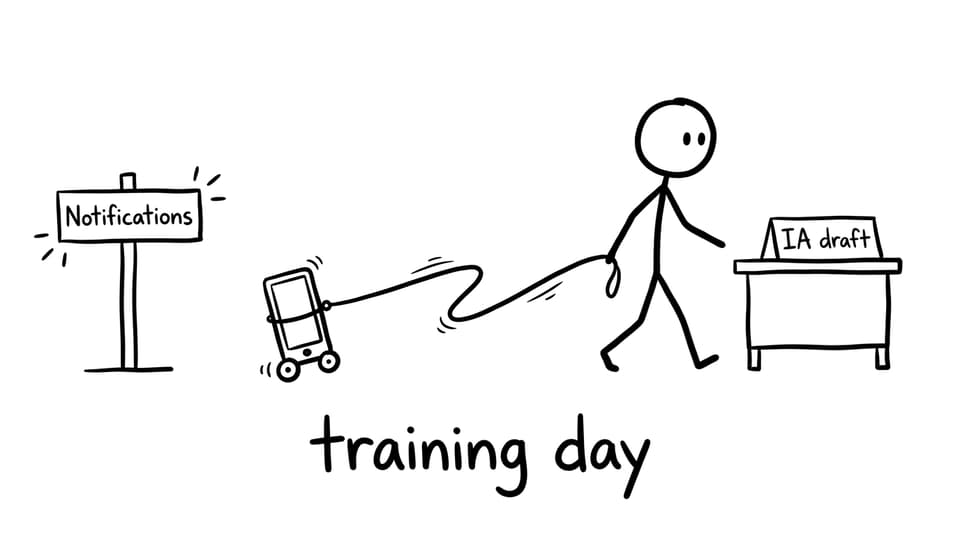 Phone on a leash trying to reach notifications