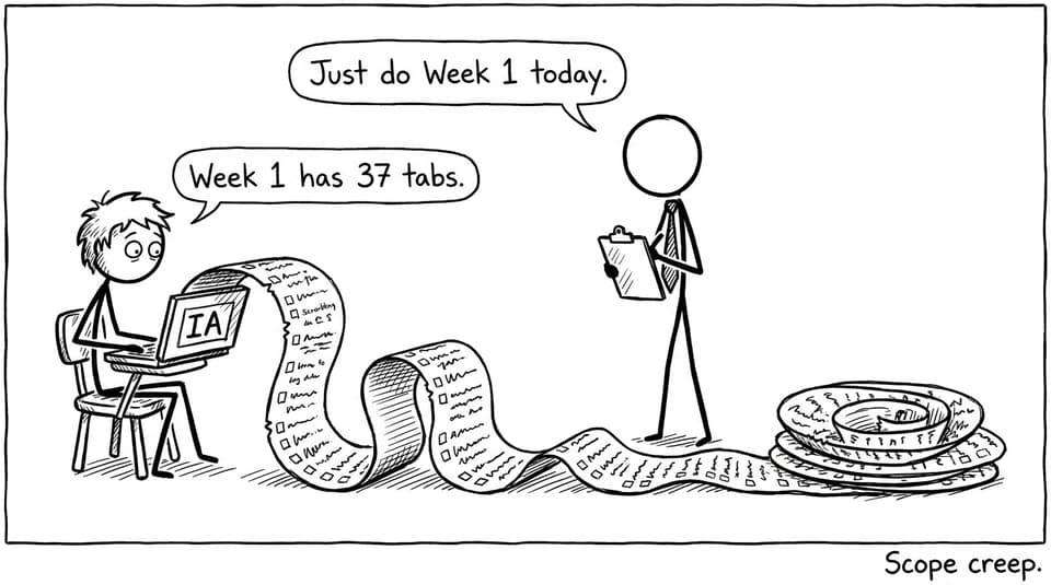 Student vs IA scroll (comic)
