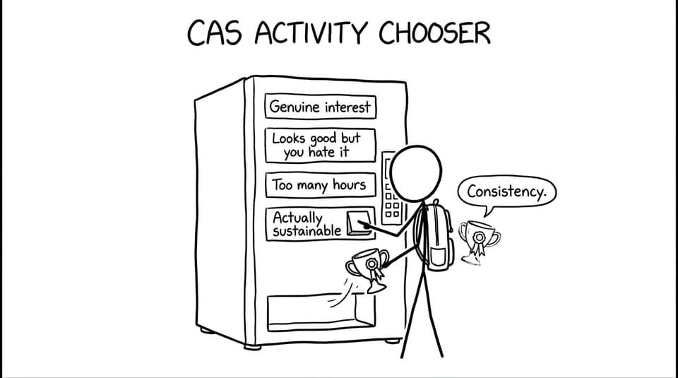 CAS activity chooser vending machine with a button for sustainable choice