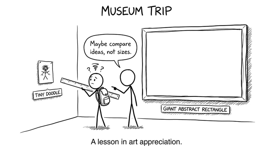 Comparing ideas not sizes