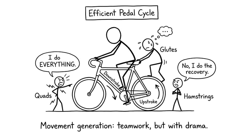 Cycling muscles arguing (comic)