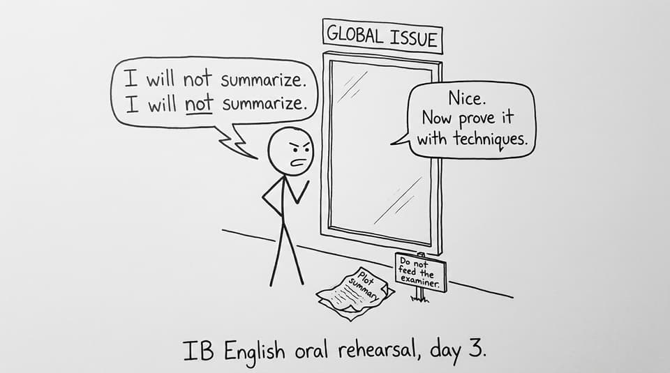 IB English oral rehearsal comic