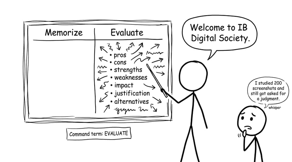 Evaluate vs memorize joke