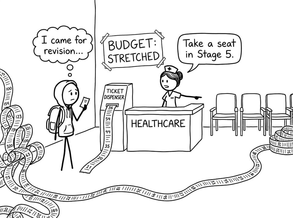 Hospital queue Stage 5 joke