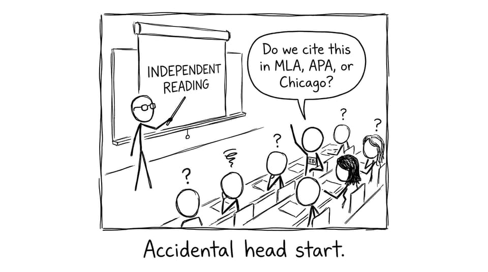 Accidental head start in a lecture