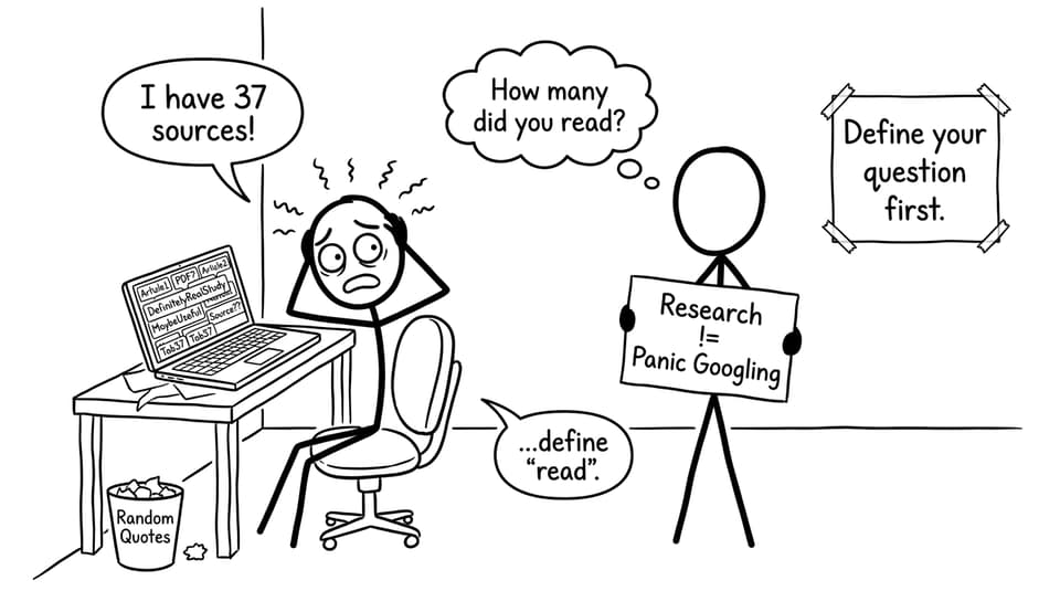 IB student with too many tabs and a research reality check