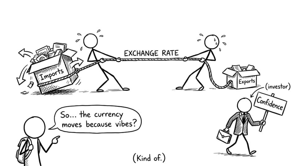 A funny comic about exchange rates and “vibes”