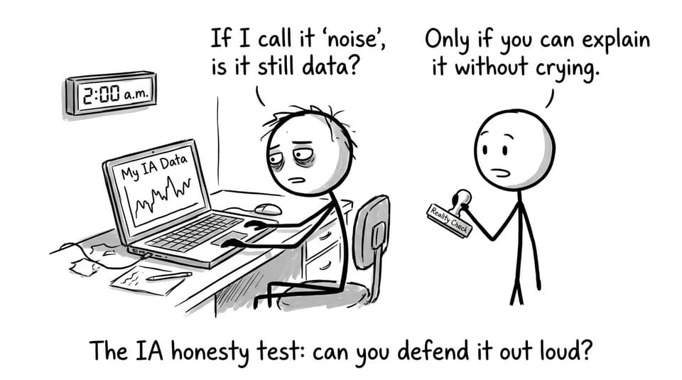 Student stares at nonsense IA data