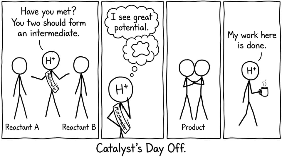 H+ as a matchmaker introducing reactants to form an intermediate
