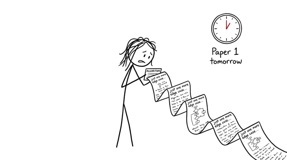 An IB student and the infinite algorithm flashcard
