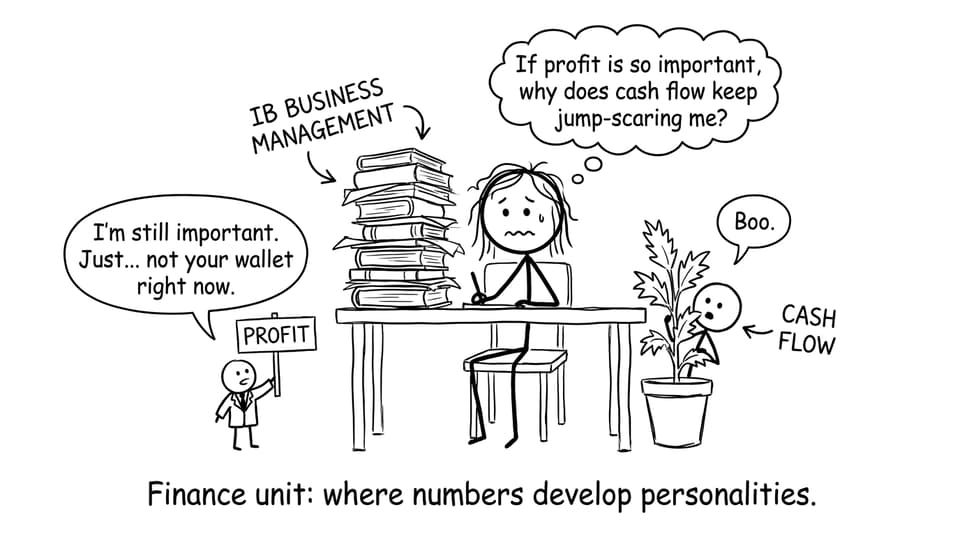 Comic about profit vs cash flow surprises