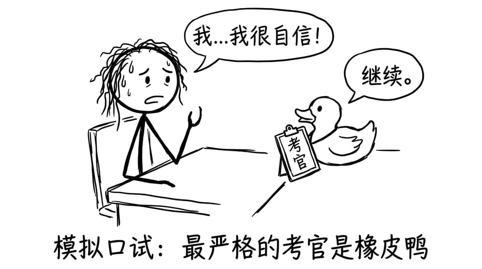 Student vs rubber duck oral examiner