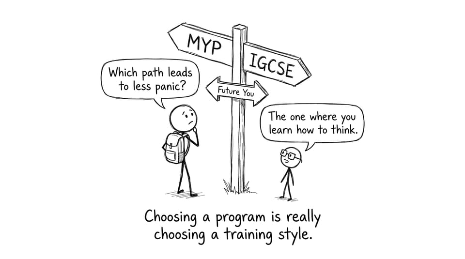 A crossroads joke about MYP vs IGCSE