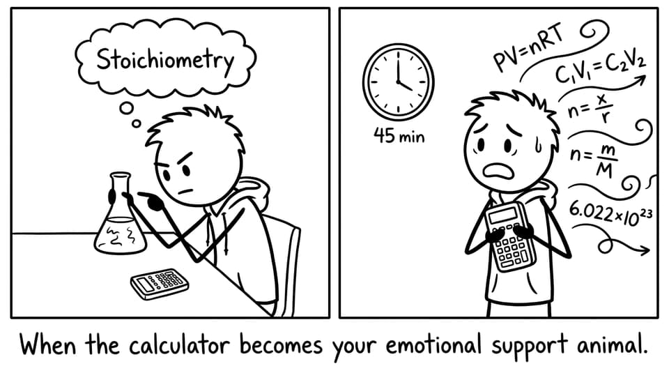 Chemistry calculator emotional support comic