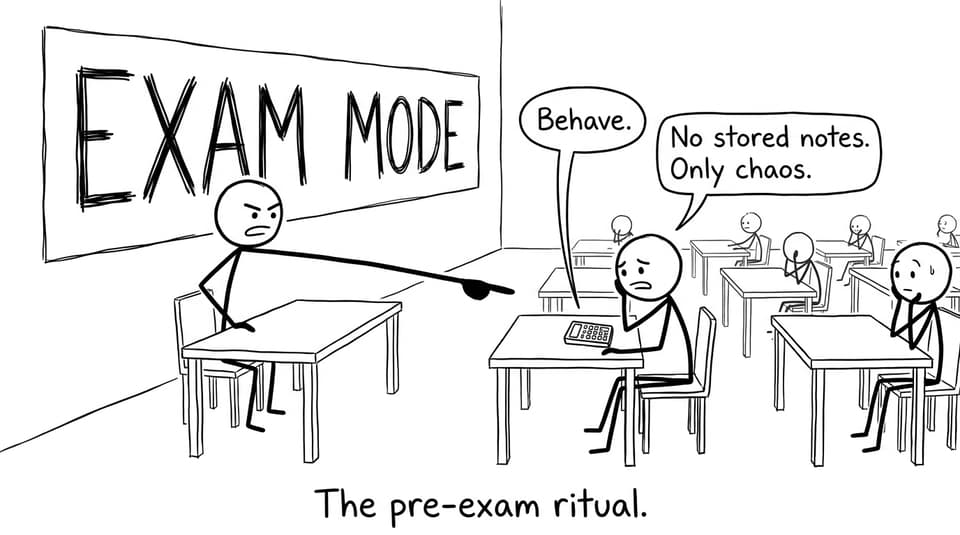 The pre-exam ritual.