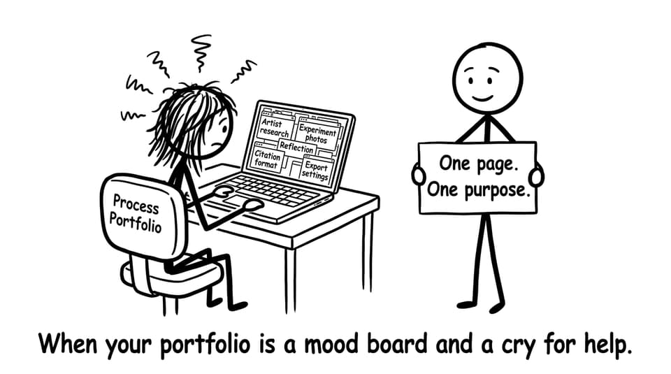Student with too many portfolio tabs