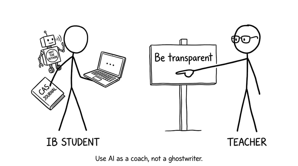 Student using AI as a coach, not an author
