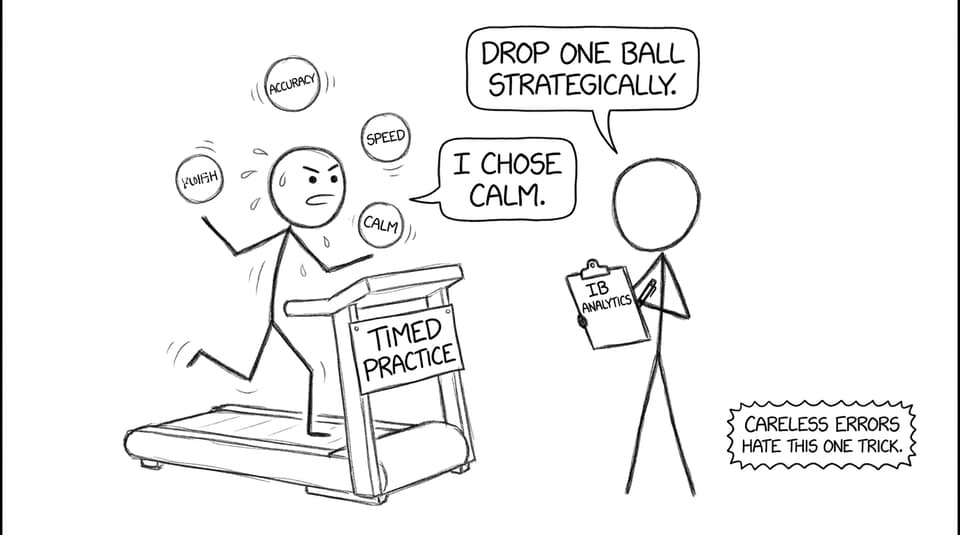 Timed practice juggling act in XKCD style