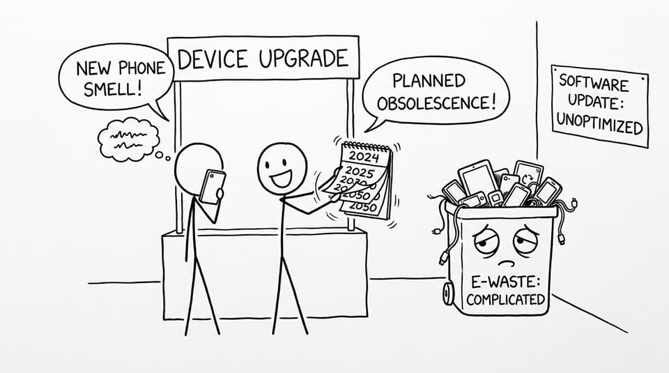 Upgrade culture vs overflowing e-waste bin