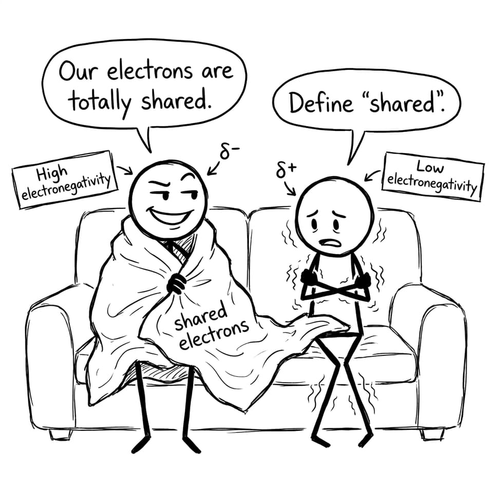 Roommates sharing “shared electrons”