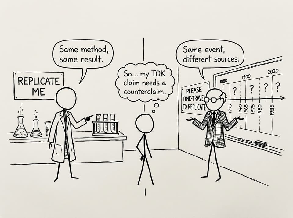 Replication vs time-travel joke for History and Science