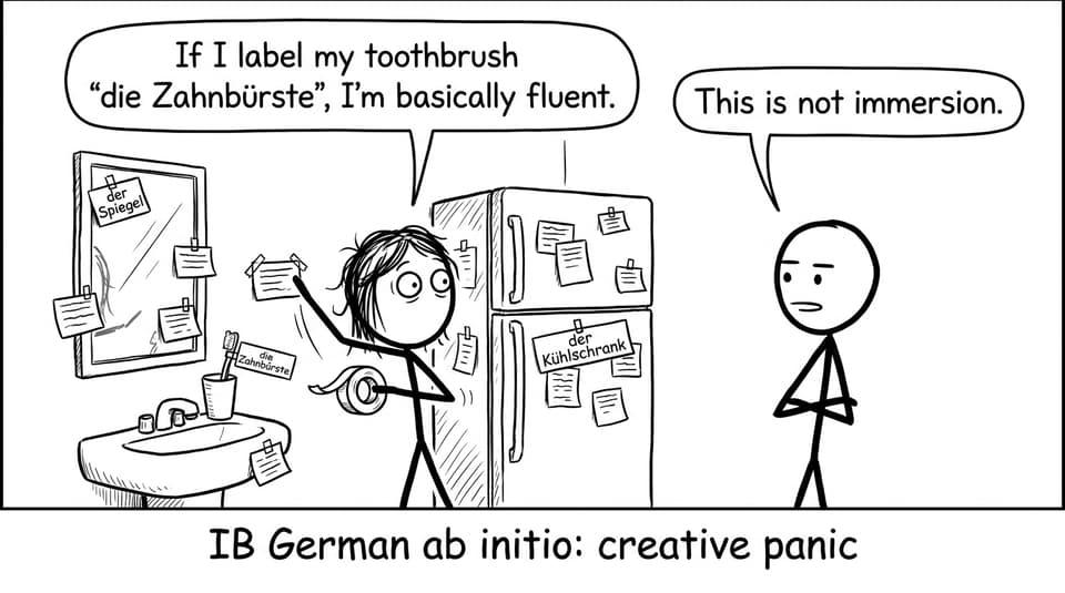 Funny IB German ab initio vocabulary panic comic