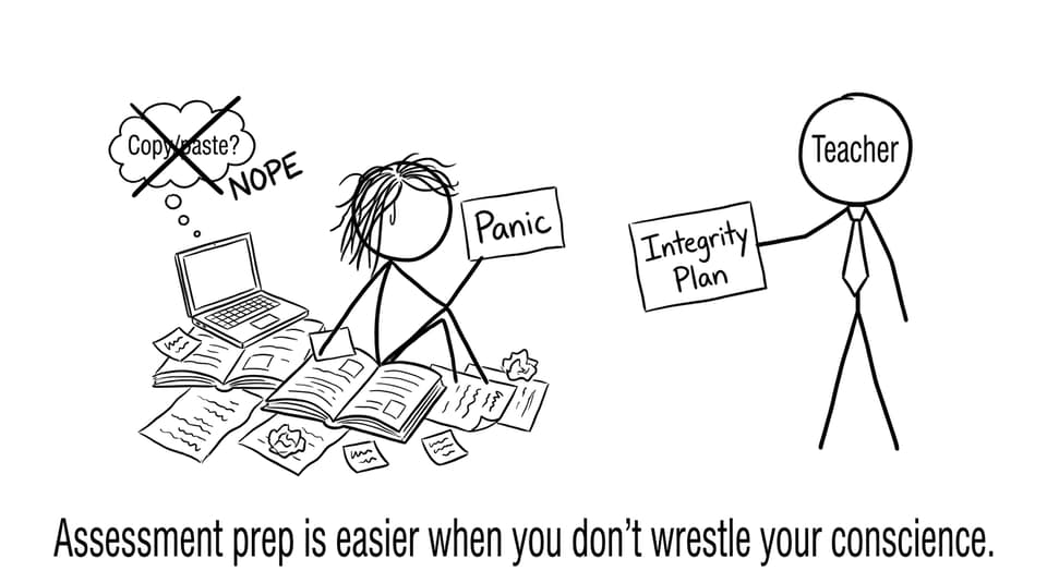Assessment prep is easier when you don't wrestle your conscience.