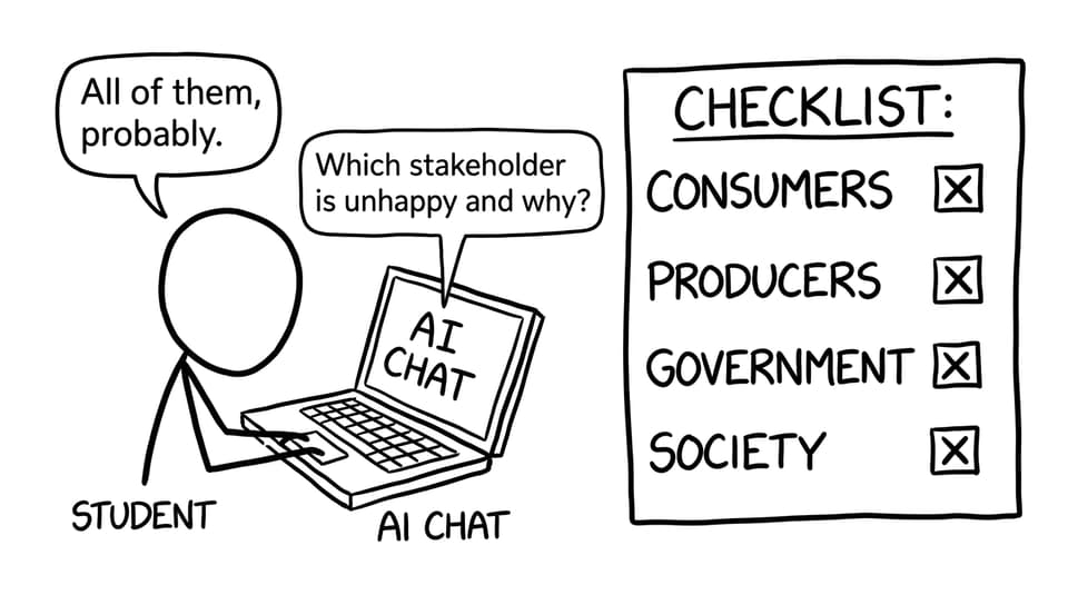 AI Chat prompts stakeholder evaluation