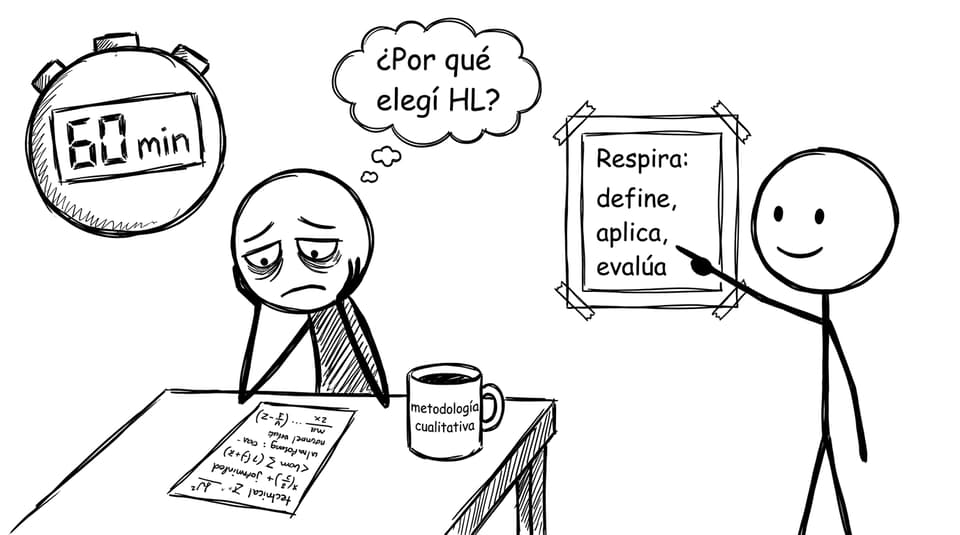 Estudiante ante el extracto y el reloj