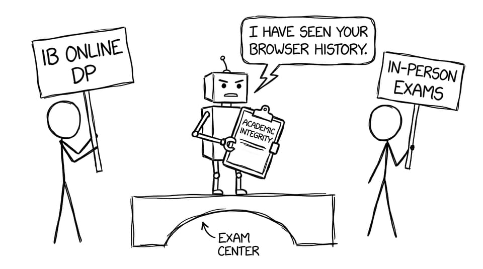 In-person exams bridge comic