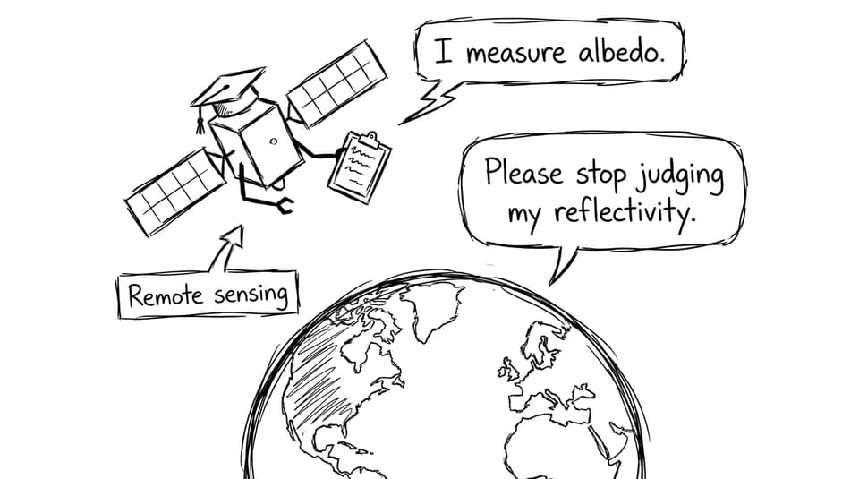 Satellite judging albedo joke