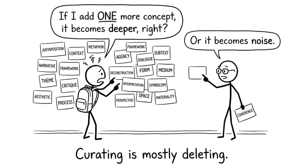 Curating is mostly deleting.