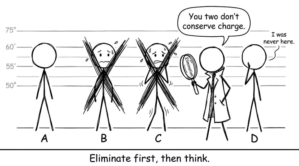 Detective student eliminates wrong options