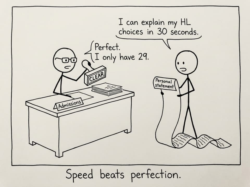 Admissions speed joke