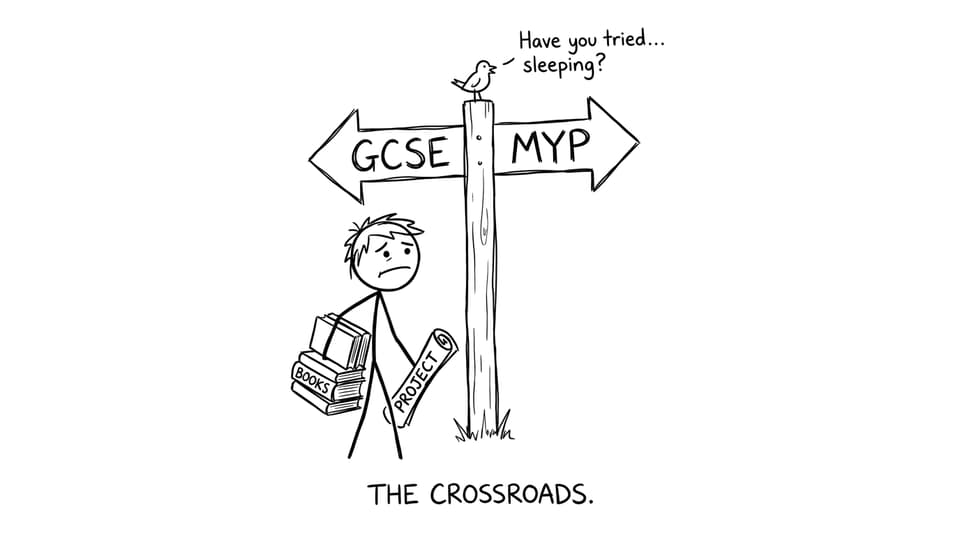A student choosing between GCSE and MYP