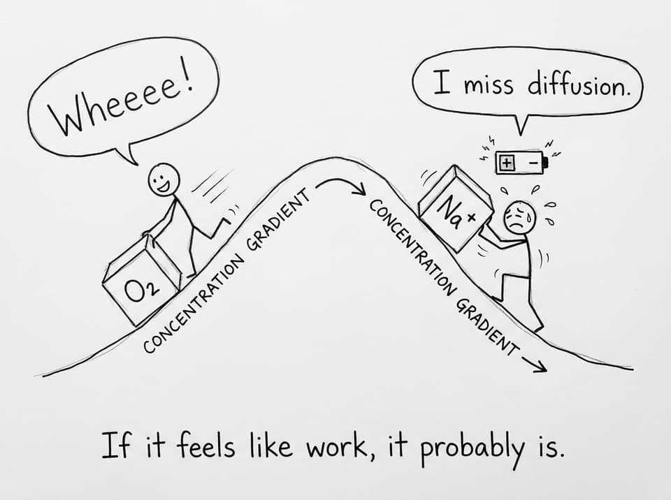 Uphill vs downhill gradient comic
