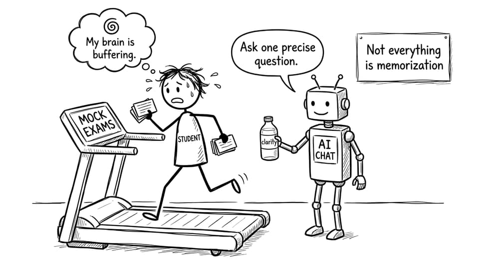 Student running in Exam Mode with AI Chat offering clarity
