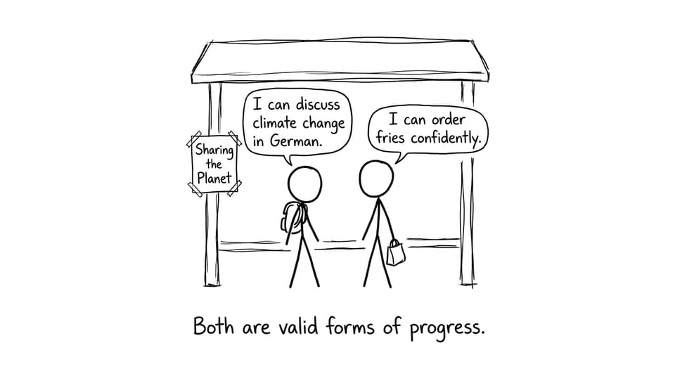 A funny comic about different kinds of progress